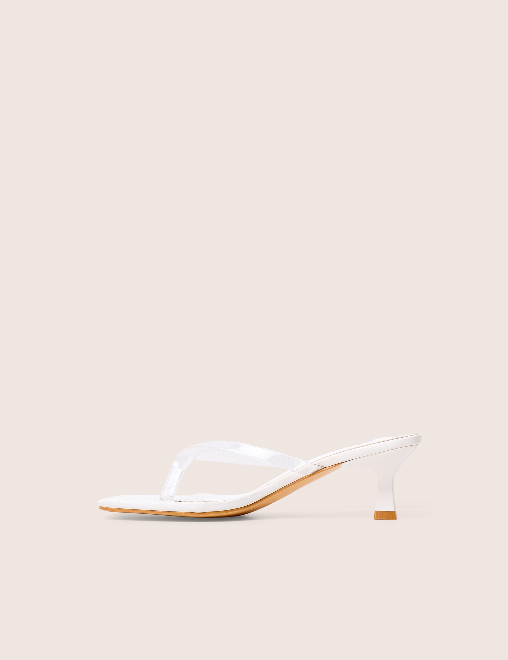 Everlast White Perspex Thong Flip Flop Heels