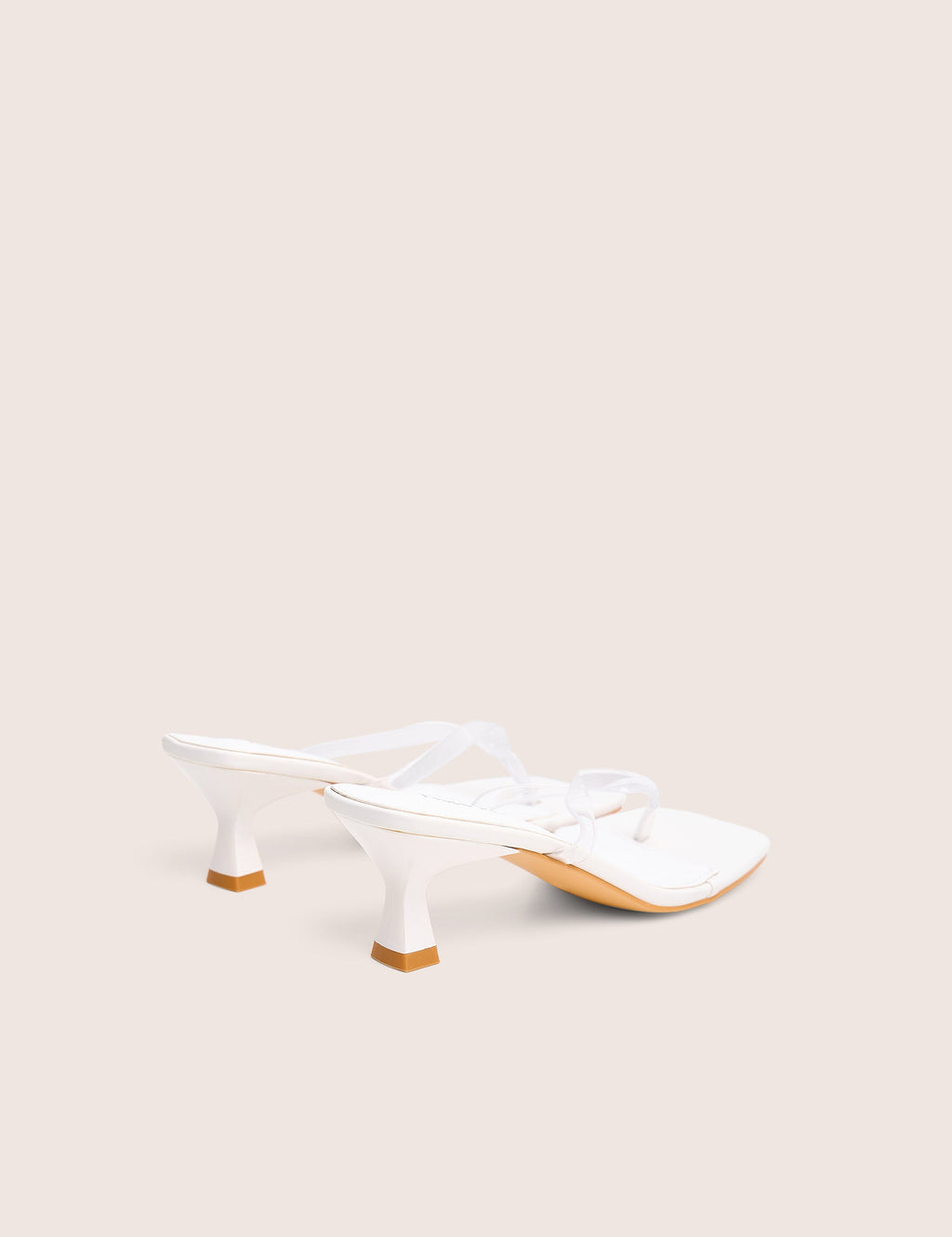Everlast White Perspex Thong Flip Flop Heels