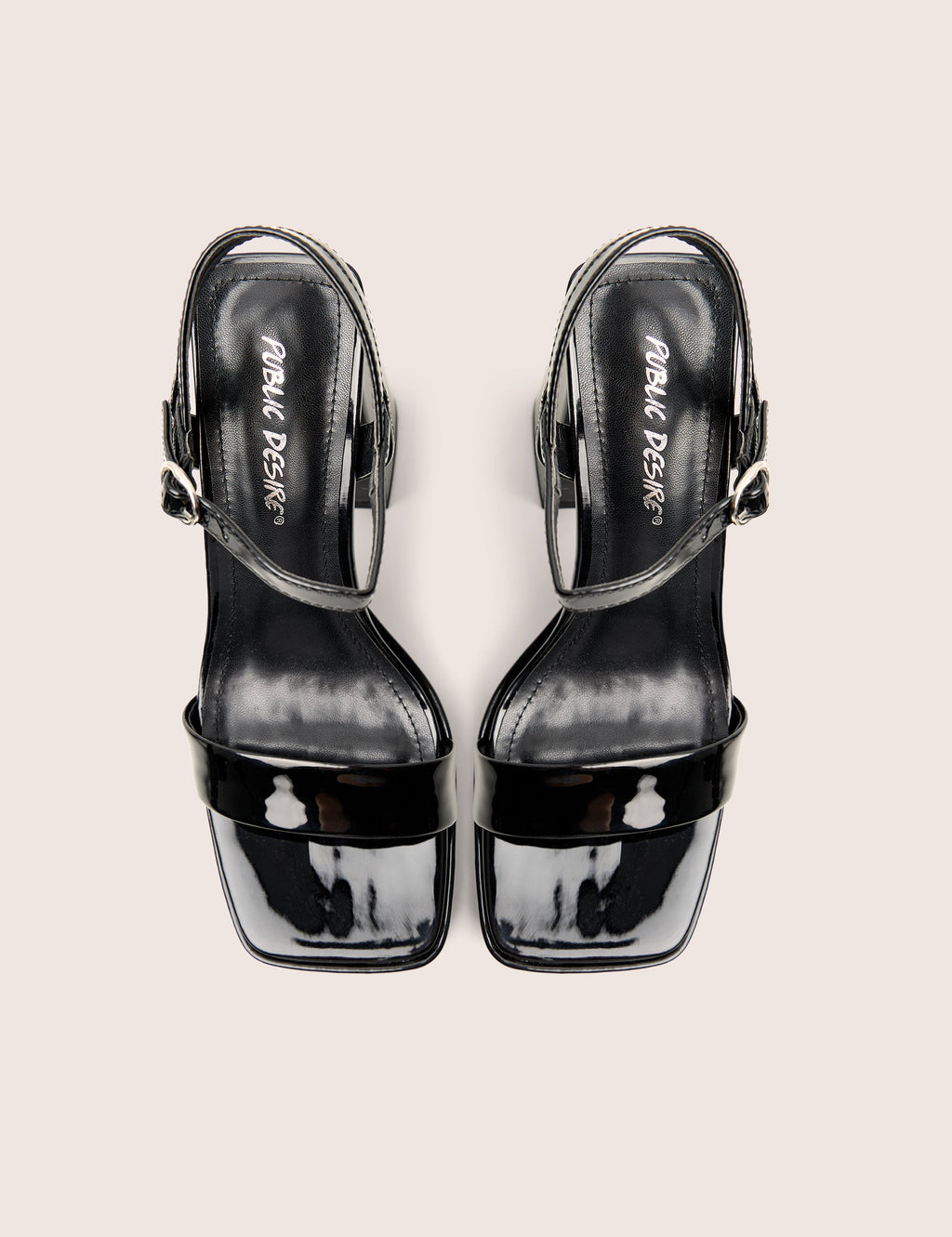 Figure Black Platform Patent High Heel