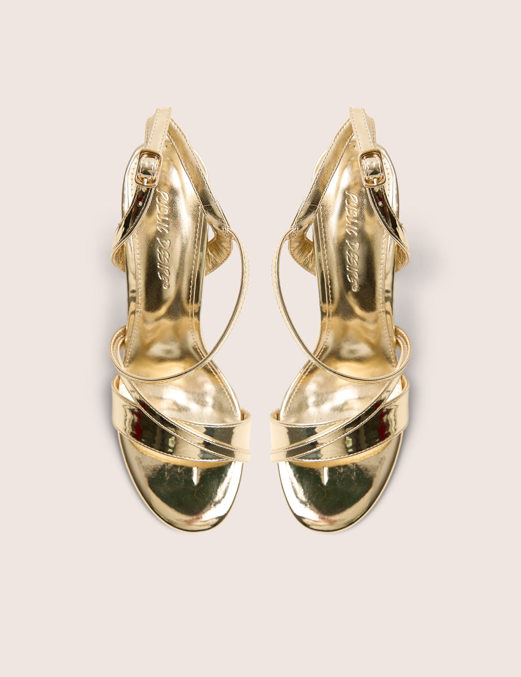 Grove Gold Metallic Round Toe Block Heels