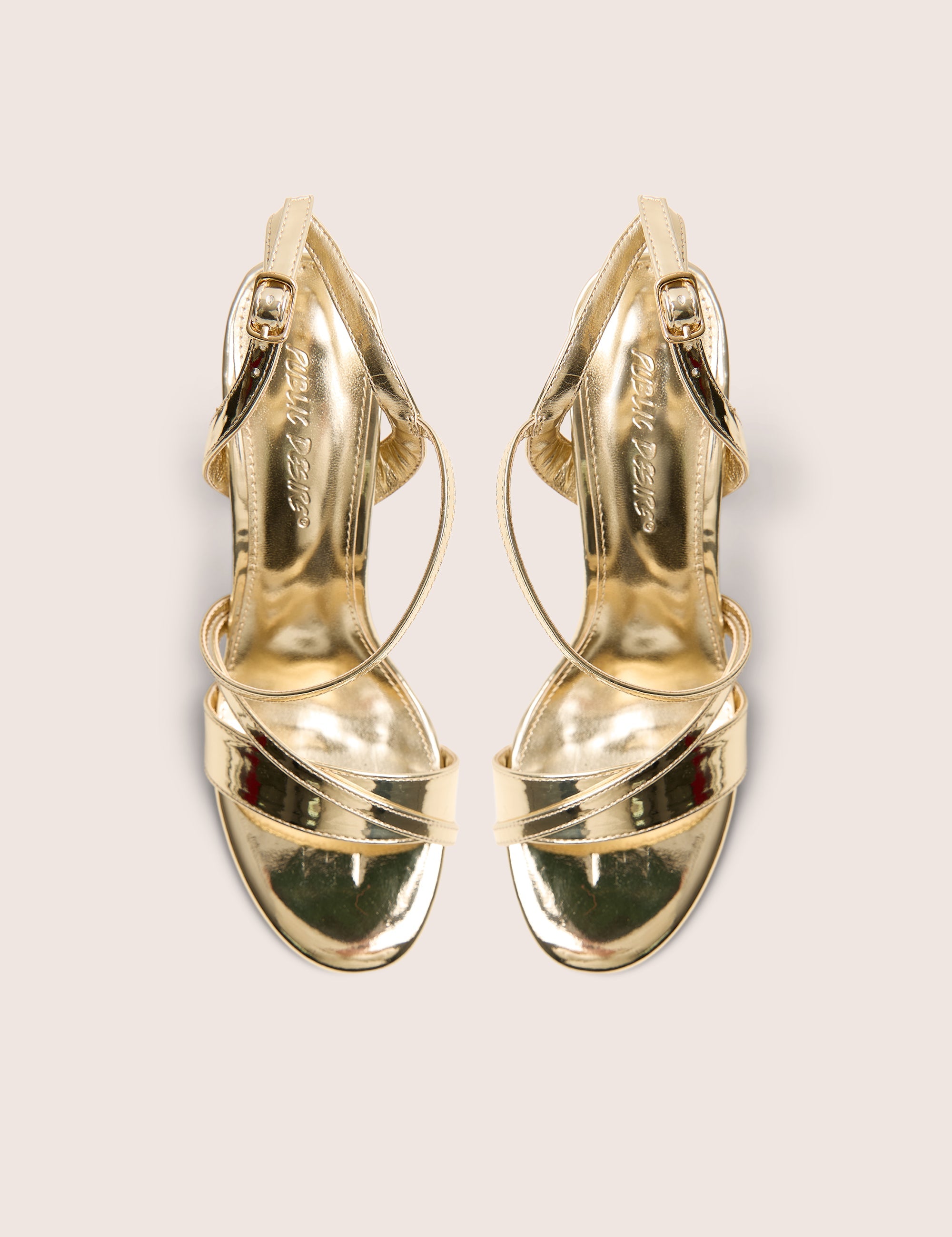 Grove Gold Metallic Round Toe Block Heels