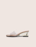 Juno Grey Perspex Slip on Mule Heels