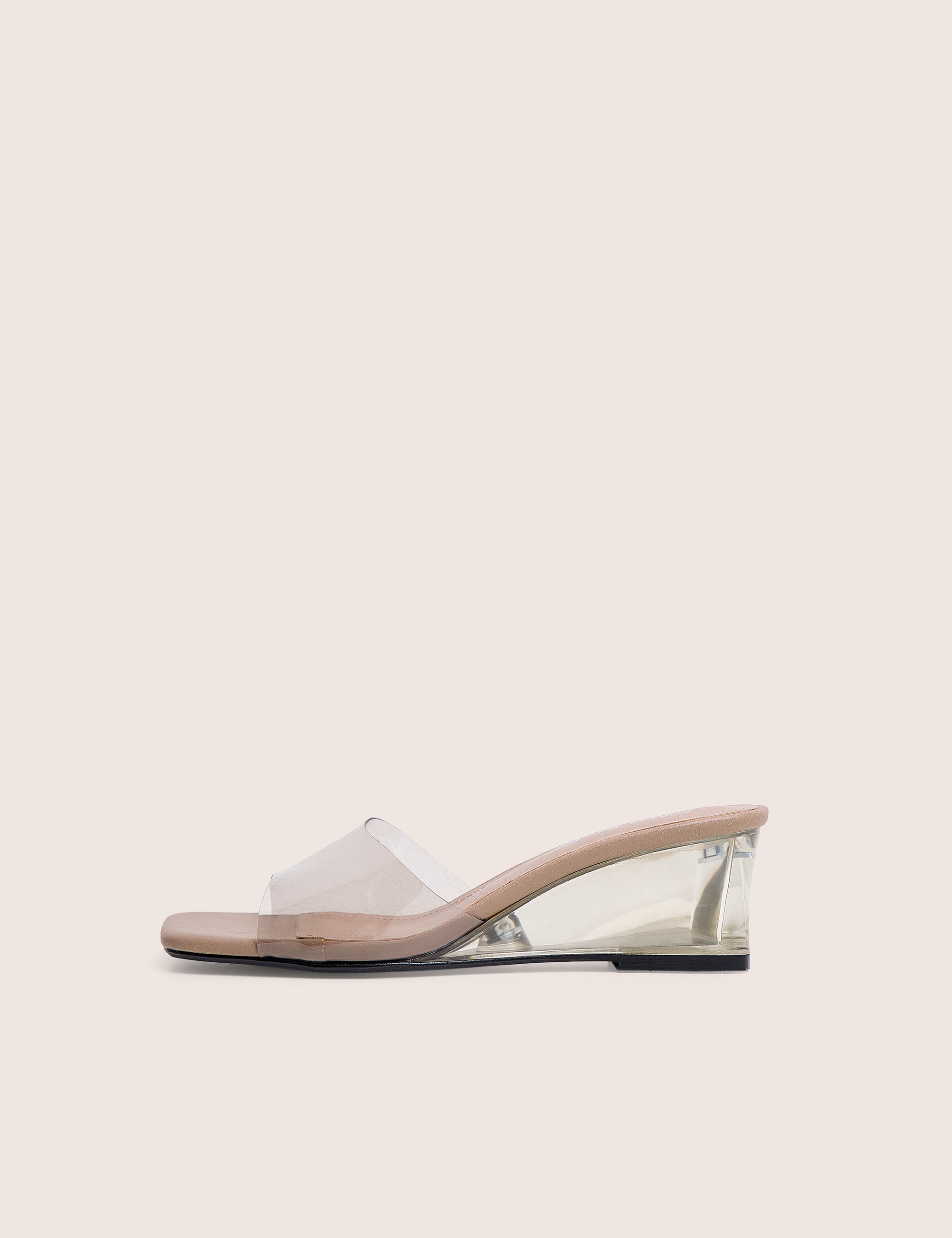 Juno Grey Perspex Slip on Mule Heels