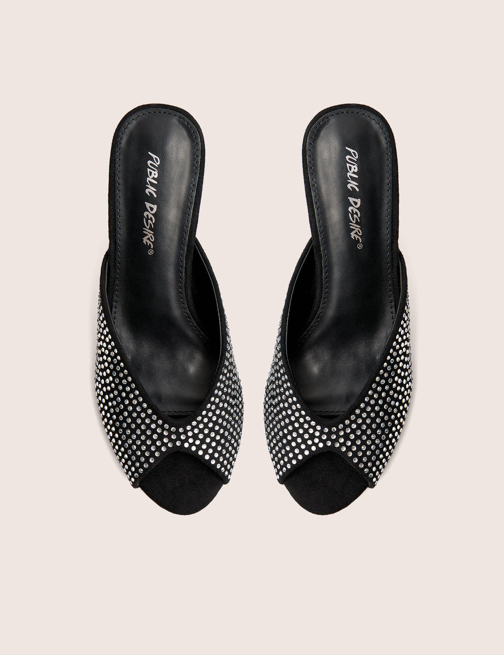 Norma Black Embellished Mule Heels