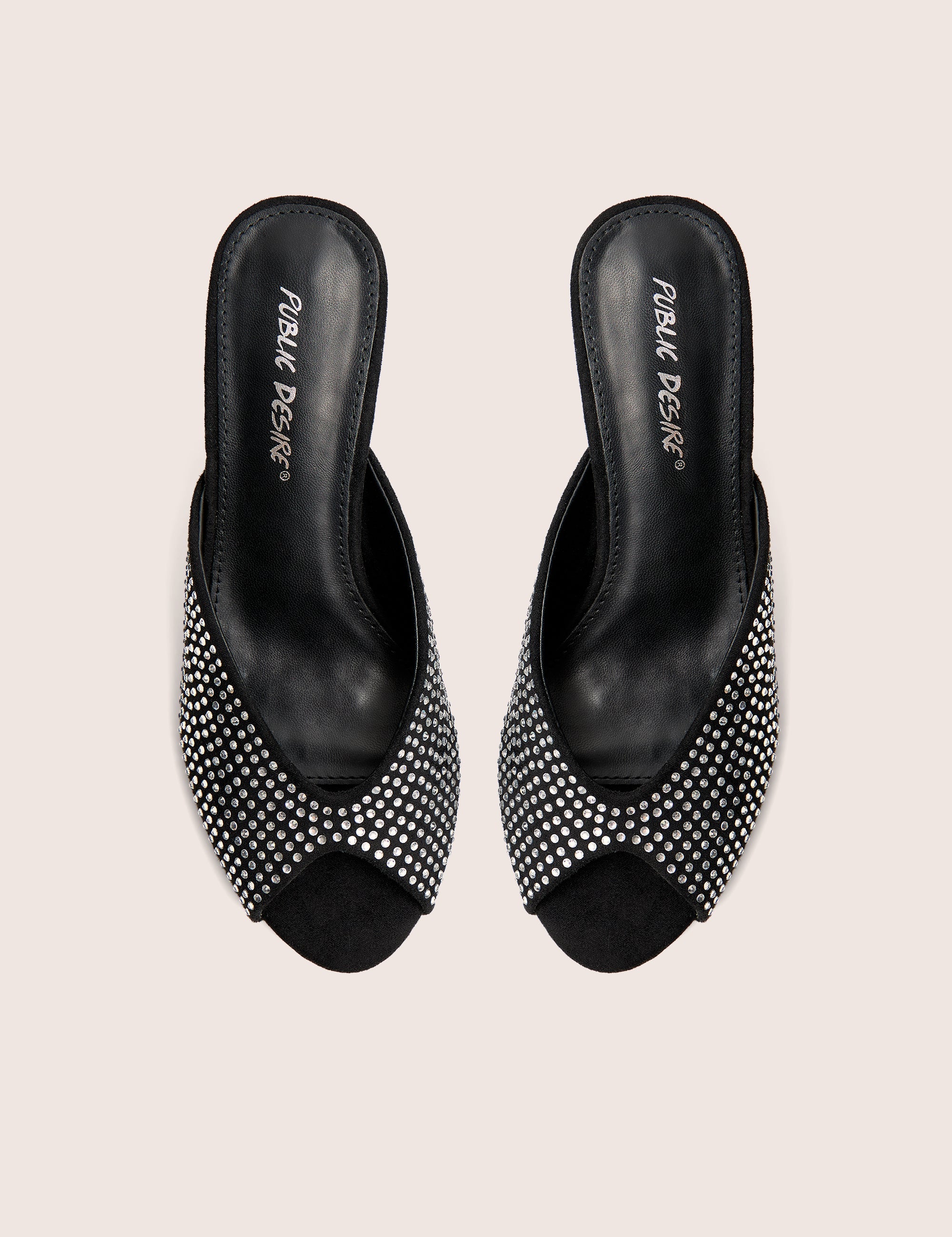 Norma Black Embellished Mule Heels