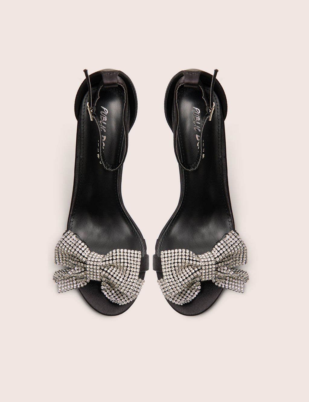 Vermillion Black Bow Detail Round Toe Stiletto Heels