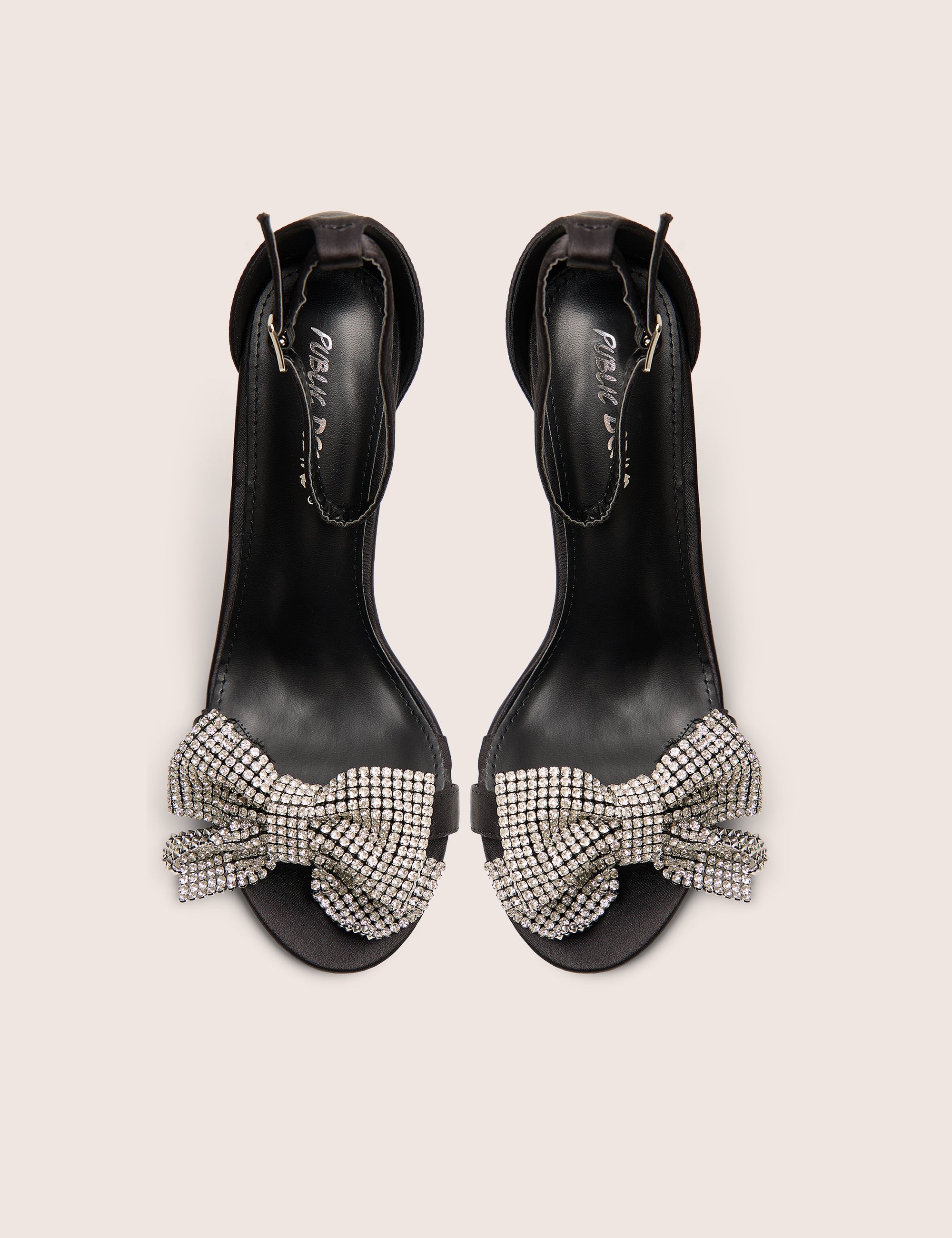 Vermillion Black Bow Detail Round Toe Stiletto Heels